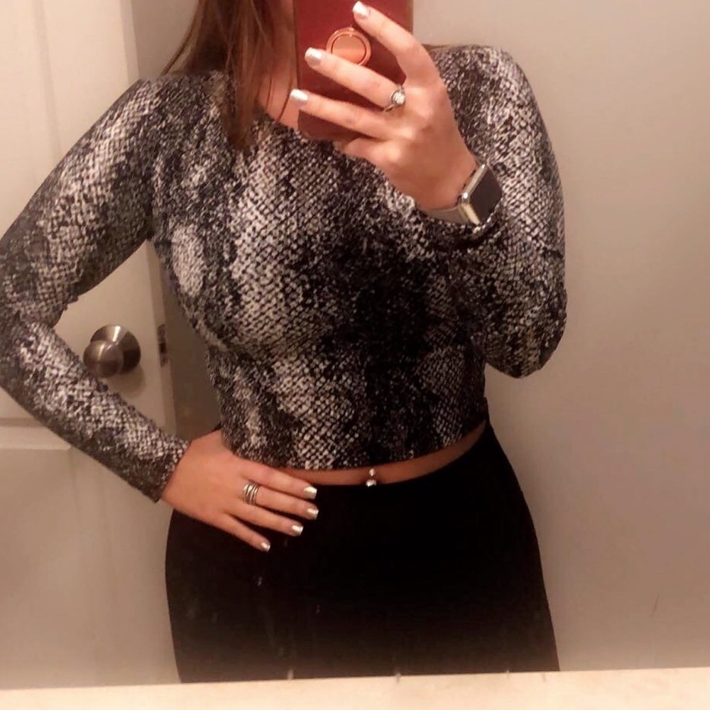 Snake skin crop top